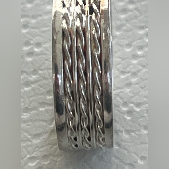 Vintage Estate Sale Men’s Triple Rope Cable Twist 925 Silver Band Ring - Picture 4 of 16
